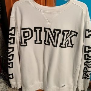 White PINK crewneck